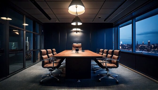 Executive boardroom representing the role of a commercial insurance risk advisor
